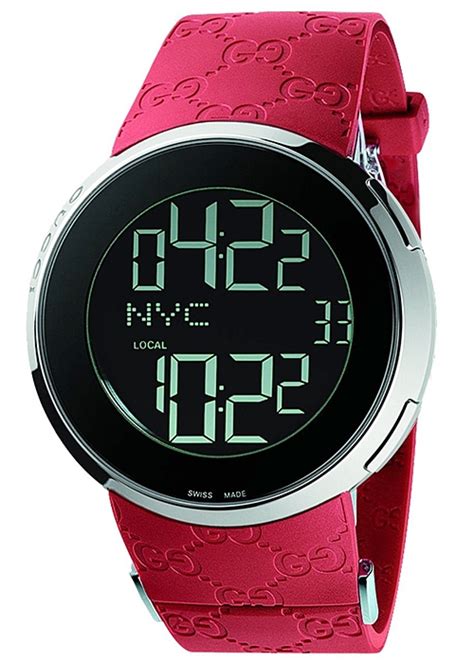 red digital gucci watch